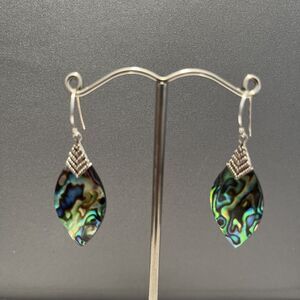 Sterling Silver Abalone Dangle Earrings